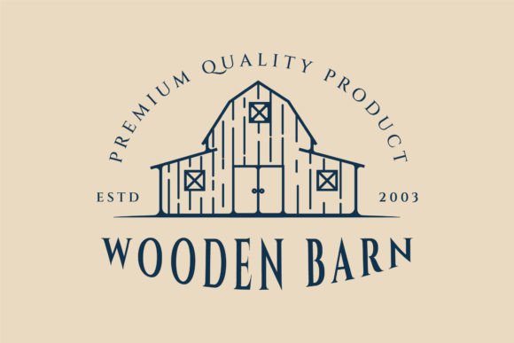 Barn Line Art Logo Review for Embroidery