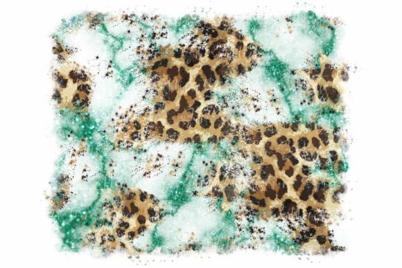 Leopard Glitter Turquoise Background Review