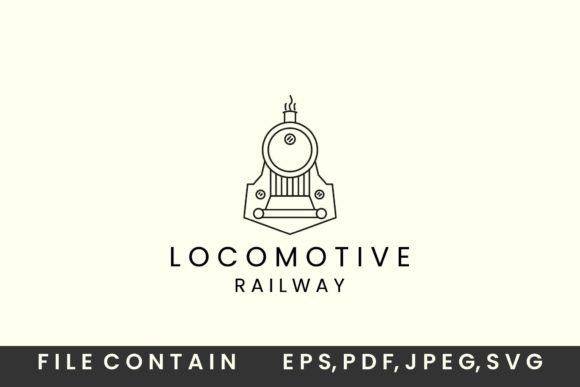 Train Travel with Line Art Style Logo