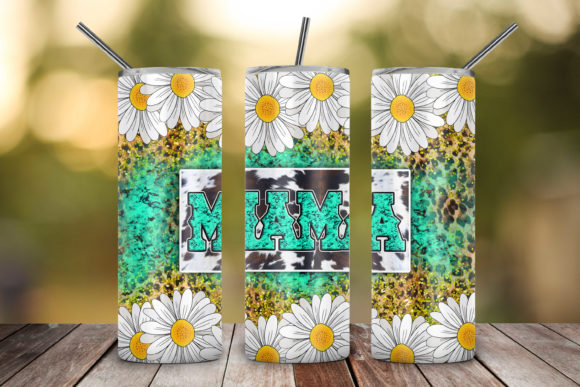 Western Mama with Daisy 20Oz Skinny PNG